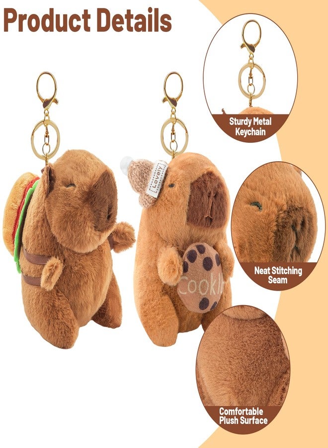 EOKPHULL Capybara Keychain, Capybara Animal Keychains for Backpacks, Key Chain Bag Charm - Image 3
